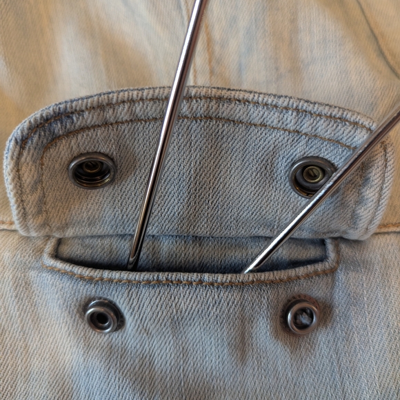 GAP Light Blue Denim Jacket with Button Accents - Picture 8 of 12